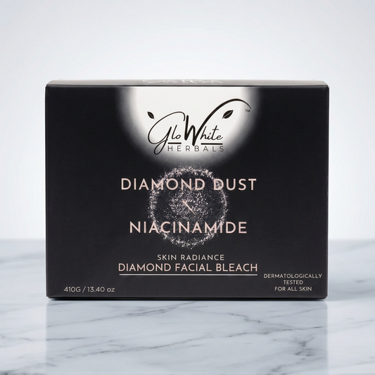 GloWhite Herbals Advance Diamond Bleach For Face | 1st Dermatologically Tested No-Itching Gentle Bleach For men and women | Enriched With Diamond Dust & Niacinamide | 410g