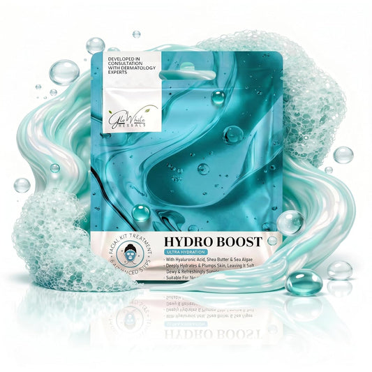 Hydra Boost Facial Kit – 6 Step Professional Salon Facial | With Hyaluronic Acid, Shea Butter & Sea Algae | Deep Hydration Facial for Dry & Dull Skin | Single Use Facial Kit