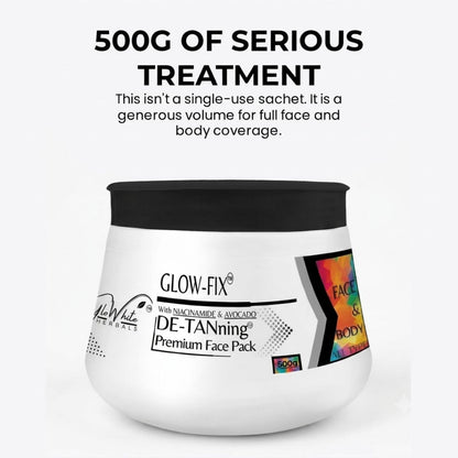 DeTan Face Pack For Tan Removal 500g | Bleach-Free & Ammonia-Free D-Tan Face Mask for Instant Tan Removal