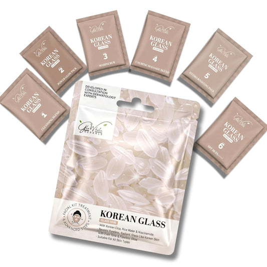 Korean Glass Skin Facial Kit – 6 Step Glow Treatment with Cica, Rice Water & Niacinamide