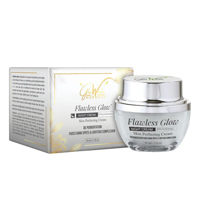 Flawless Glow night cream jar with box, skin-perfecting 50 g brightening formula