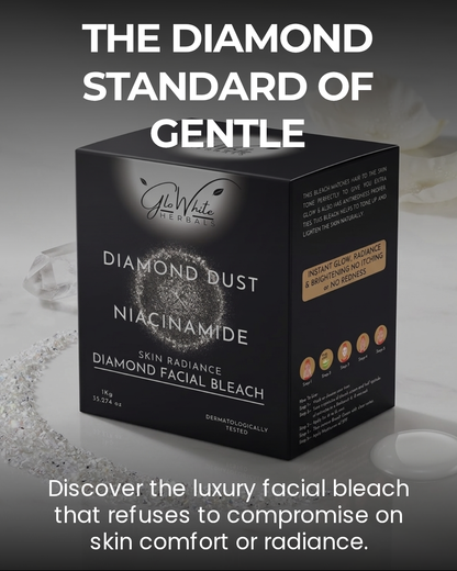 GloWhite Herbals Advance Diamond Bleach For Face | 1st Dermatologically Tested No-Itching Gentle Bleach For men and women | Enriched With Diamond Dust & Niacinamide | 1kg