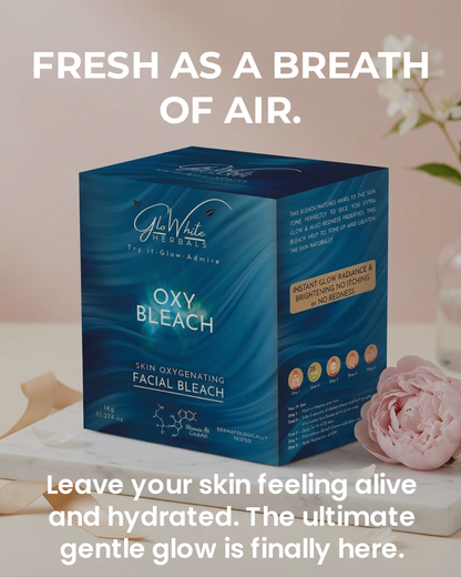 GloWhite Herbals Oxy Bleach For Face For Women | 1st Dermatologically Tested Skin Oxygenating Facial Bleach with No-itching Formula | Mild on All Skin Type | For Face & Body | 1kg