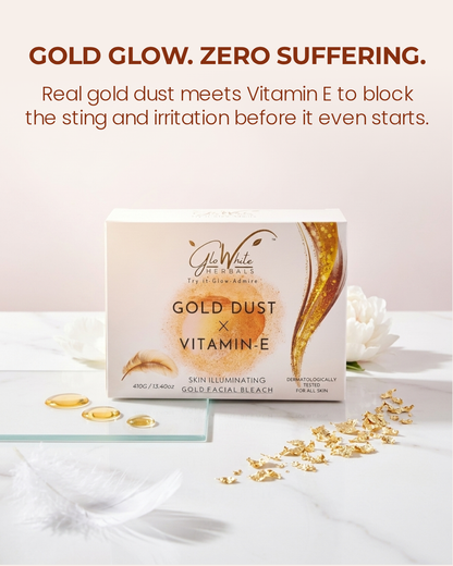 GloWhite Herbals Gold Bleach for Face & Body for Women | Instant Radiance & Glow | No-Itching & No-Redness Unisex Formula | for All Skin Types | 410g