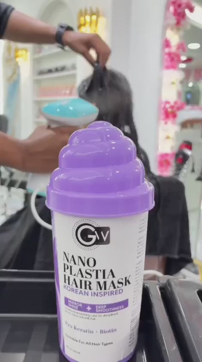 GW Professional NanoPlastia Hair Spa Mask 800g | With Pro-Keratin Biotin Collagen & Smoothing Acid for Frizz Control Mirror Shine & Salon Smoothness