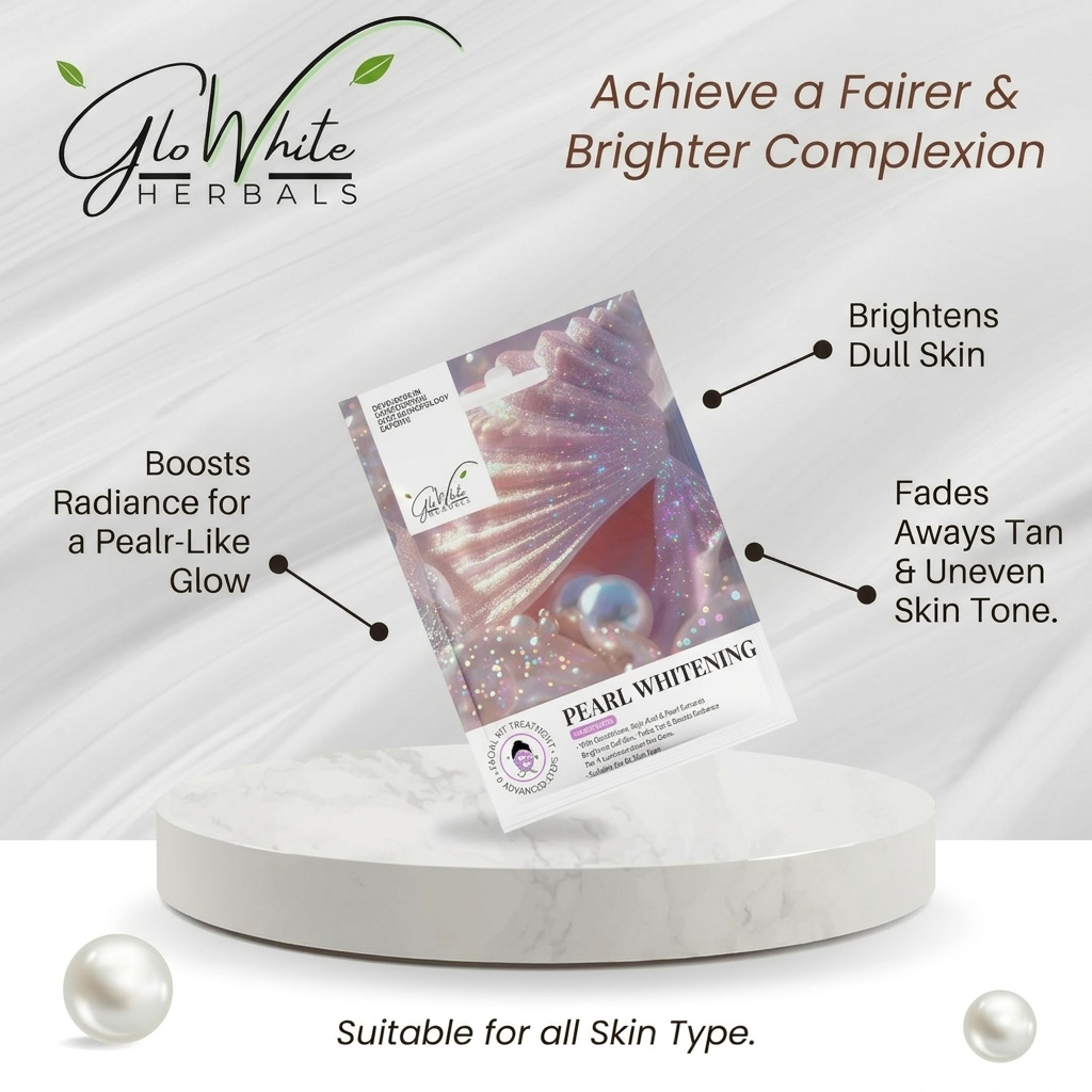 Pearl Facial Kit – 6 Step Professional Salon Facial | With Glutathione, Kojic Acid & Pearl Extract | Brightening & Tan Removal Facial | Single Use Facial Kit for Women
