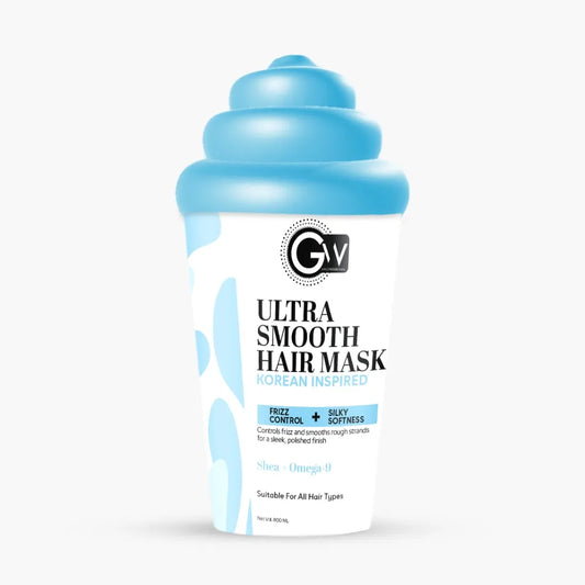 Ultra Smooth Hair Spa Mask bottle with blue flip-top cap for frizz control