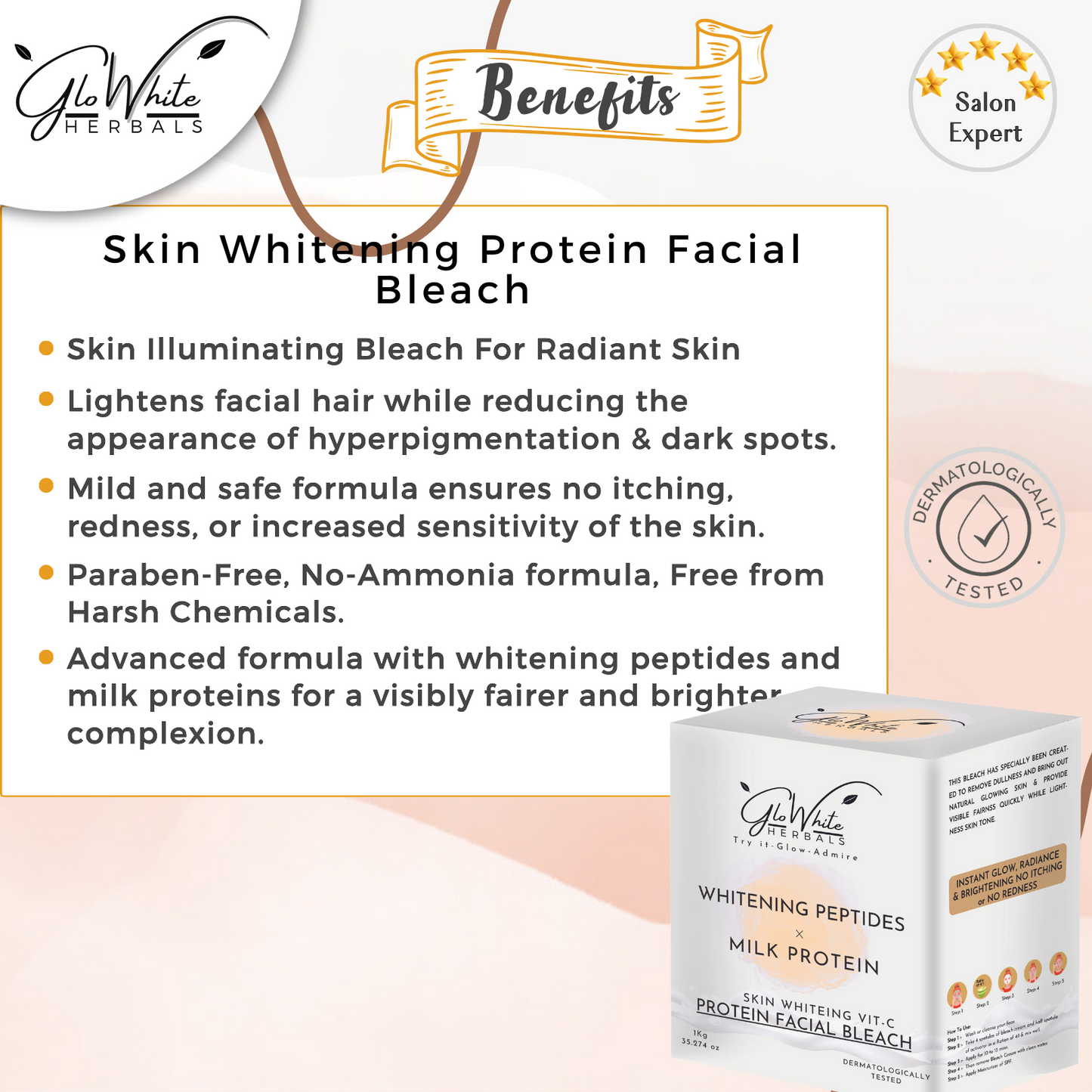 Whitening Bleach For Face & Body | No-Itching & No-Redness Formula | 1kg