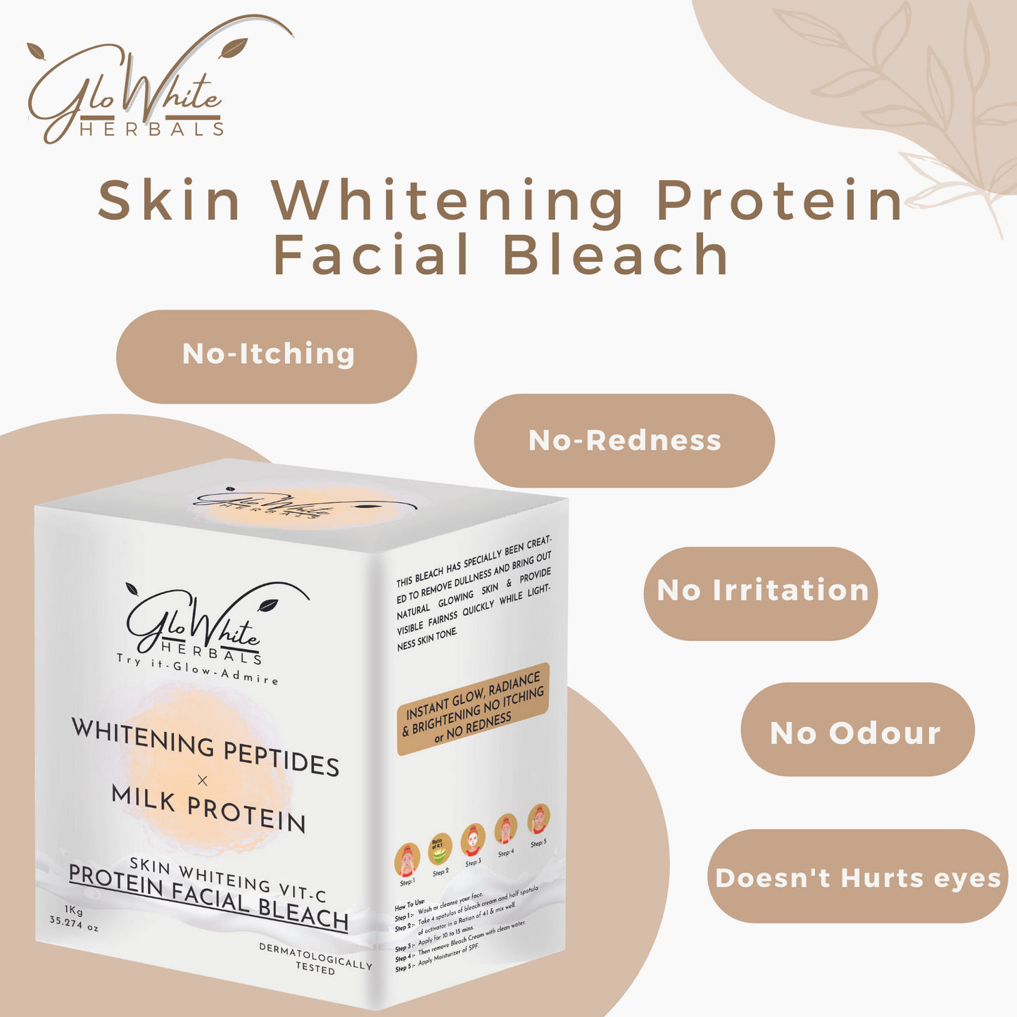 Whitening Bleach For Face & Body | No-Itching & No-Redness Formula | 1kg